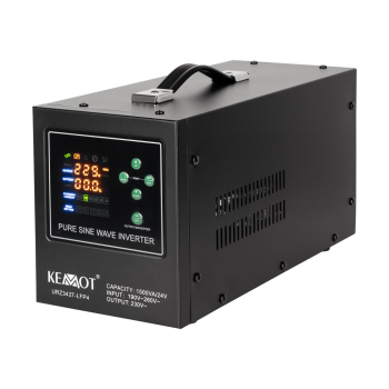 Zasilacz awaryjny KEMOT PROsinus-1500/24-LFP4  przetwornica z czystym przebiegiem sinusoidalnym i funkcją ładowania  24V 230V 1500VA/1050W