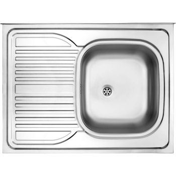 Zlewozmywak stalowy 1-komorowy z ociekaczem po lewej stronie - nakładany ZM6 311L 5907650846529