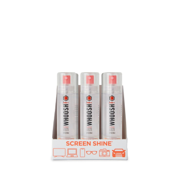 Whoosh Grab and GO - spray do czyszczenia ekranów 80ml + ściereczka z mikrofibry (9 sztuk w ekspozytorze)