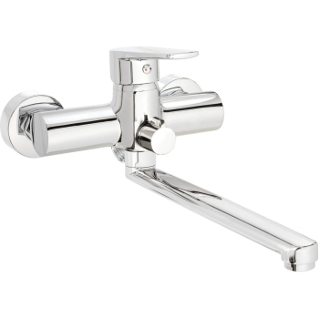 Bateria umywalkowo-wannowa ścienna z wydłużoną wylewką - podłączenie na wąż BUT_056M 5907650812852