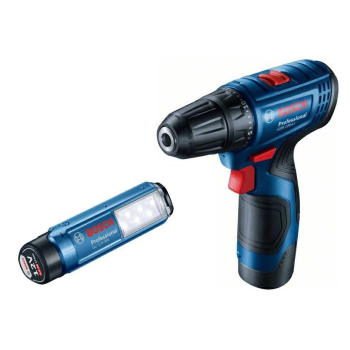 BOSCH.WKRĘTARKA GSR 120-LI 2x2,0Ah 30/14Nm +LAMPA GLI 12V-300 WALIZKA