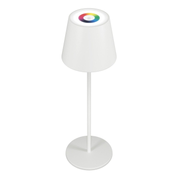 RealPower LED-RGB Tischlampe dimmbar mit Akku,weiss