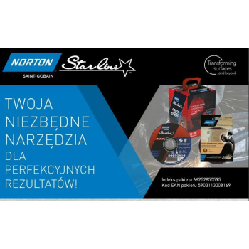 NORTON TARCZA.STARLINE 125mmx1,0/100szt WIADERKO+ŚCIERNICA WŁÓKNINOWA