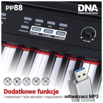 DNA PP 88 - Pianino cyfrowe, pełnowymiarowe klawisze