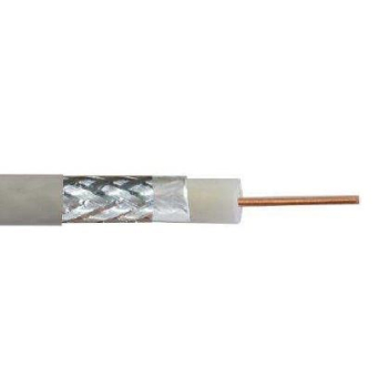 Kabel koncentryczny DIGITUS RG-6, 1.05mm Cu 75 Ohm, ekran (2x folia +oplot 77%), Eca, PVC,305m,biały