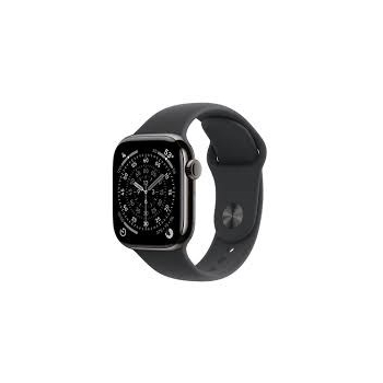 Apple Watch Series 11Â GPS + Cellular 42mmÂ Slate Titanium Case with Black Sport Band - S/M