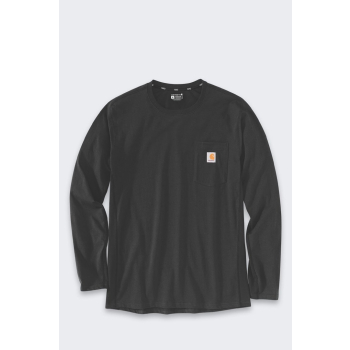 Bluza bez kaptura Carhartt Midweight L/S Pocket T-Shirt - black rozmiar: l