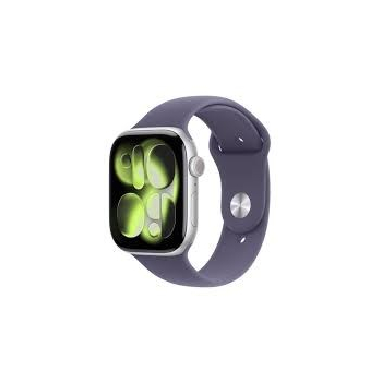 Apple Watch Series 11Â GPS + Cellular 46mm Silver Aluminium Case with Purple Fog Sport Band - S/M