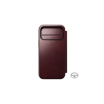 NOMAD Modern Leather Folio - skórzane etui do iPhone 17 Pro Max kompatybilne z MagSafe, skóra Horween (burgundy)