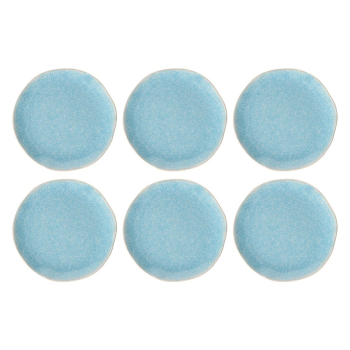 ROSE&TULIPANI CONCERTO FUSE AZZURRO Zestaw 6 talerzy do sałatek 22 cm