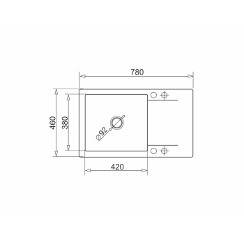 Zlew KORFU 78x46 1B 1D czarny