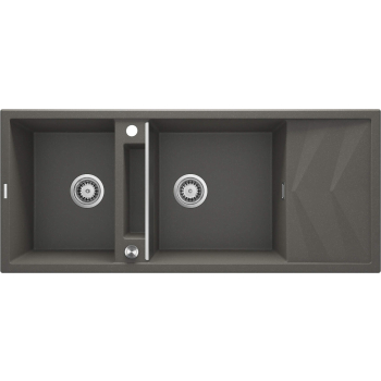 Zlewozmywak granitowy magnetyczny 2-komorowy z ociekaczem ZRM_T213 5907650817222