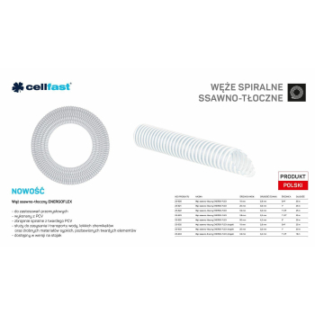 C.WĄŻ SSAWNO-TŁOCZNY DO POMP 50mm x 25mb BEZBARWNY ENERGO-FLEX