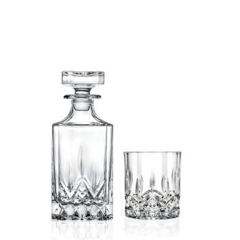 WHISKEY GLASSES AND GARAFE SET 6 PCS. OP