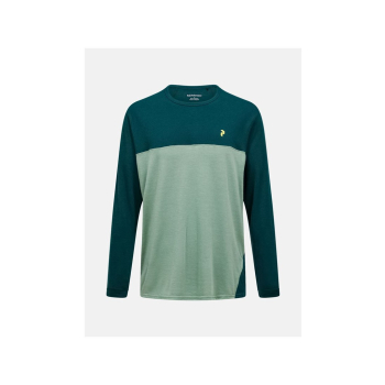 Koszulka mÄ™ska PEAK PERFORMANCE M Trail Wool-Blend Longsleeve kolor zielony - M