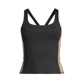 Koszulka damska CASALL Shaped Block Built in Bra Tank kolor czarny - L