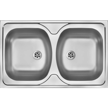 Zlewozmywak stalowy 2-komorowy - nakładany ZM5 3200 5907650845799