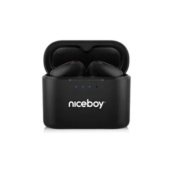 Niceboy HIVE Podsie 4 czarne / Słuchawki bezprzewodowe z mikrofonem / TWS / Bluetooth 5.4 / IP54 / etui ładujące