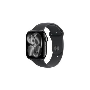 Apple Watch Series 11 GPS 46mm Jet Black Aluminium z czarnym paskiem Sport S/M
