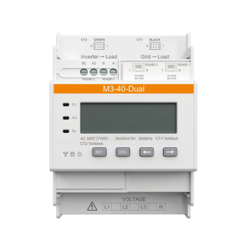 SOLAX // Licznik M3-40-Dual, zawiera podwójny komplet przekładników NCTK-16 100A/40mA. Umożliwia wykonanie dwóch punktów pomiaru za pomocą 1 licznika