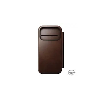 NOMAD Modern Leather Folio - skórzane etui do iPhone 17 Pro kompatybilne z MagSafe, skóra Horween (rustic brown) [go]