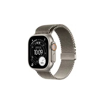 Apple Watch Ultra 3Â GPS + CellularÂ 49mmÂ Natural Titanium Case with Natural Titanium Milanese Loop - Medium