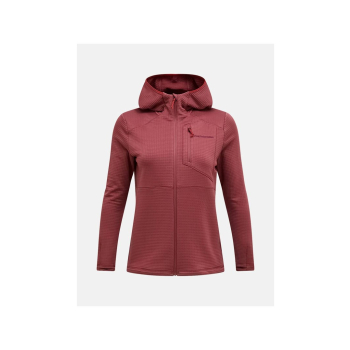 Bluza damska PEAK PERFORMANCE W Trail Polartec Power Grid Zip Hood kolor czerwony - S