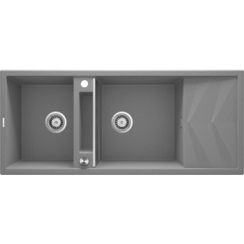 Zlewozmywak granitowy magnetyczny 2-komorowy z ociekaczem ZRM_S213 5907650817215