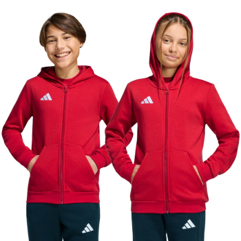 Bluza dla dzieci adidas Entrada 26 Full Zip Hoodie czerwona KH1781 152cm