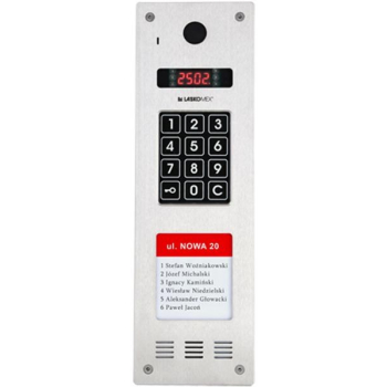 Laskomex CP-2533NR-040 Wąski panel audio pionowy, ze stali nierdzewnej, z czytnikiem RFID i DŁUŻSZĄ listą lokatorów (kompatybilny z modułem KAM3-1)