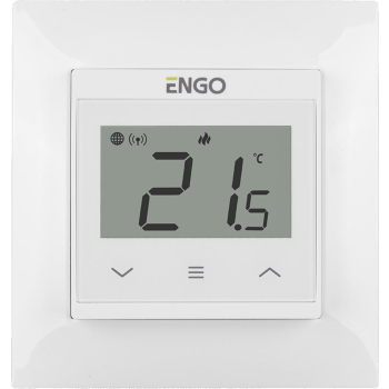 Regulator temperatury ENGO Controls E55-W do ramki 55x55, 230V, biały, Internetowy, Wi-Fi