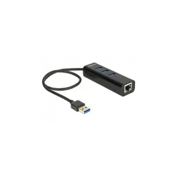 DELOCK USB-HUB 3-Port USB3.0, +1x Gigabit LAN