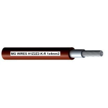 Przewód fotowoltaiczny // MG Wires // 1x4mm2, 0,6/1kV czerwony H1Z2Z2-K-R-4mm2 RD, opakowanie 100m