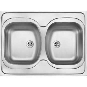 Zlewozmywak stalowy 2-komorowy - nakładany ZM6 3200 5907650845836