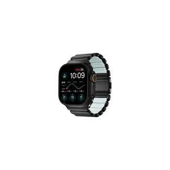 NOMAD Stratos Band - tytanowa bransoleta do Apple Watch 49mm z FKM (black titanium, icy blue glow FKM)