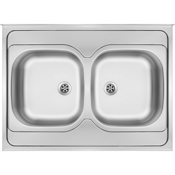 Zlewozmywak stalowy 2-komorowy - nakładany ZM6_020N 5907650846543