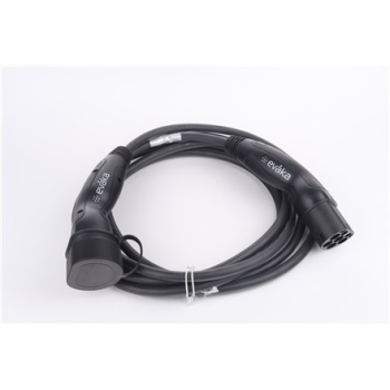 Evaka EV Charging Cable Type 2-Type 2, 22 kW, 32 A, 5 x 6 mm2, 1 x 0.5 mm2, 7 m | ITGAM3872 | Black