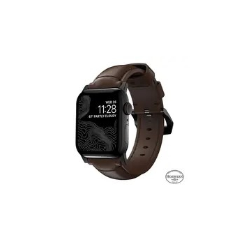NOMAD Traditional Band - skórzany pasek do Apple Watch 46mm/49mm, skóra Horween (rustic brown, black hardware)