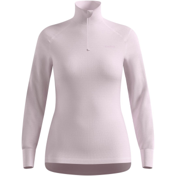 Koszulka termoaktywna z długim rękawem damska Odlo ACTIVE WARM BL TOP turtle neck l/s half zip różowa   S
