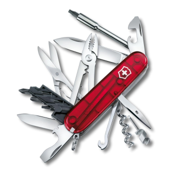 Victorinox V-1.77 25.T Pocket Knife Cyber Tool M, czerwony przezroczysty