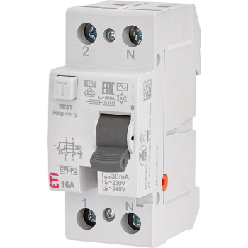RELAY CURR LEAK 2P 16 A 30 MA EFI-P2
