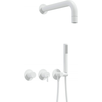 Zestaw prysznicowy podtynkowy z główką prysznicową - z baterią poziomą