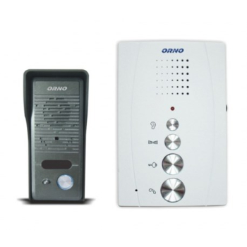 ORNO ZESTAW DOMOFONOWY, JEDNORODZINNY BEZSŁUCHAWKOWY, BIAŁY, ELUVIO  &&