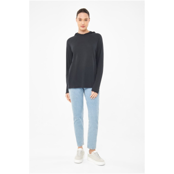 Longsleeve damski VIKING Canby Lady Bamboo z kapturem granatowy   XS