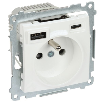 Gniazdo pojedyncze z zasilaczem USB DGZ1ZUSB2CA.01/11-SIMON54 Premium 230 V 16 A