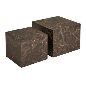 COFFEE TABLE BROWN SET 40X40X36 50X50X40