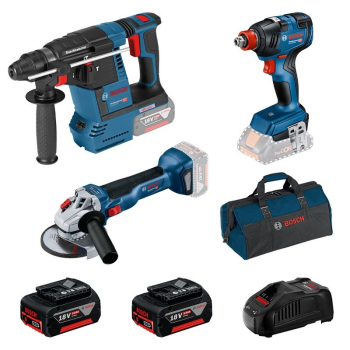 BOSCH.ZESTAW COMBO 18V (GBH 18V-26 + GDX 18V-200 + GWS 18V-10) 2x5,0Ah TORBA …