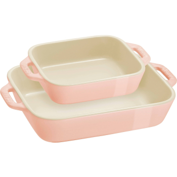 STAUB COOKING Zestaw 2 półmisków prostokątnych, jasnoróżowy