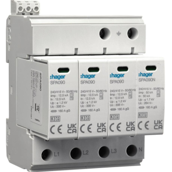 SPA931  SPD OGRANICZNIK PRZEPIĘĆ T1+T2 B+C 4P 4M 12.5/50KA 1.5KV TNS