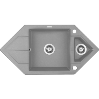 Zlewozmywak granitowy 1.5-komorowy z ociekaczem - Space-Saver ZQP S653 5908212063941